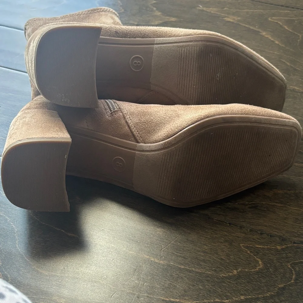 Elegant Brown Suede Ankle Boots - Picture 6 of 6